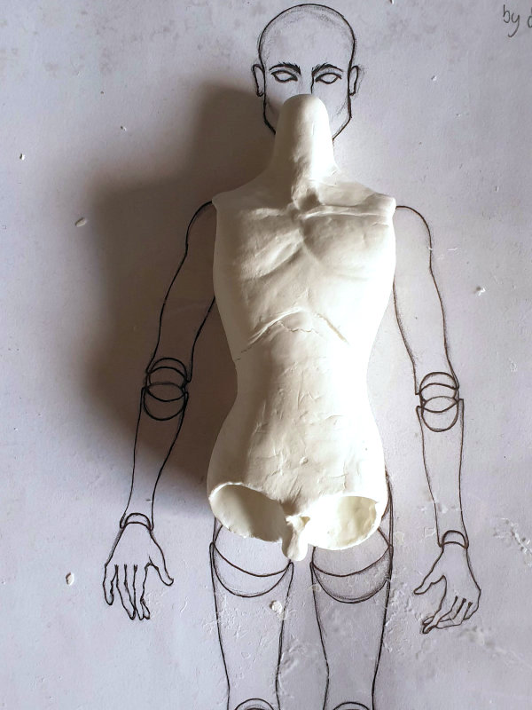 BJD torso sculpt first draft