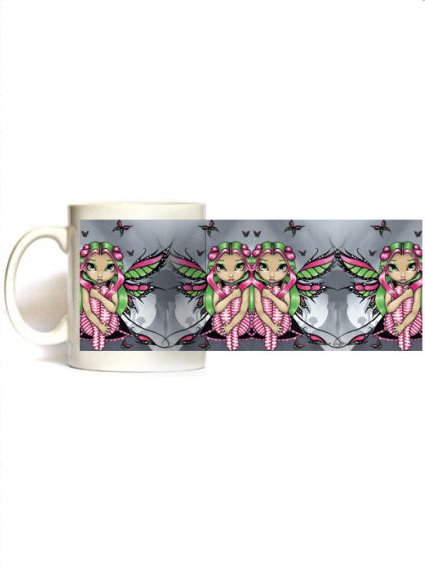 For sale Jasmine Becket Griffith Pink green butterflies mug